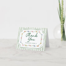 Blumen Grüne Streifen Dankeskarten