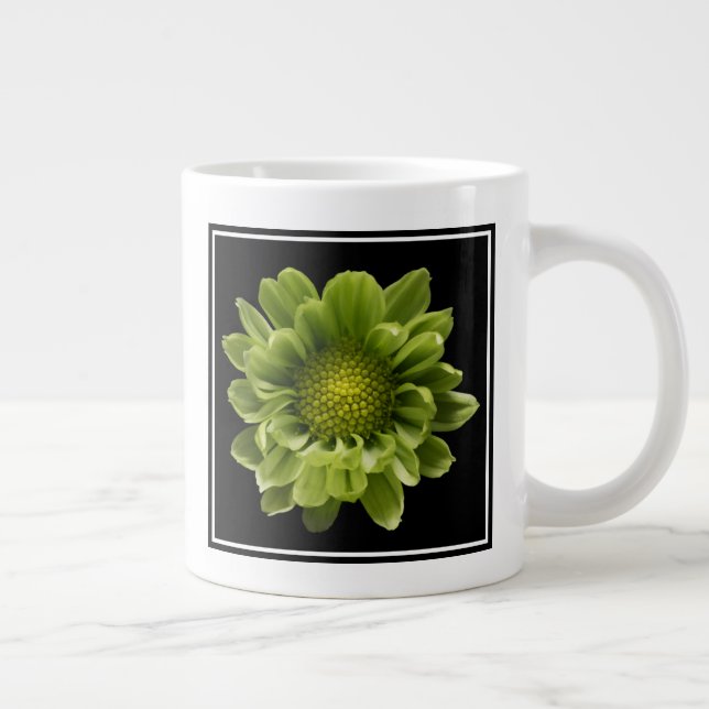 Blumen | Grünes Chrysanthemum Jumbo-Tasse (Rechts)
