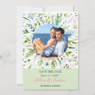 Blumen Grünpflanzen Foto Speichern Sie das Datum Save The Date