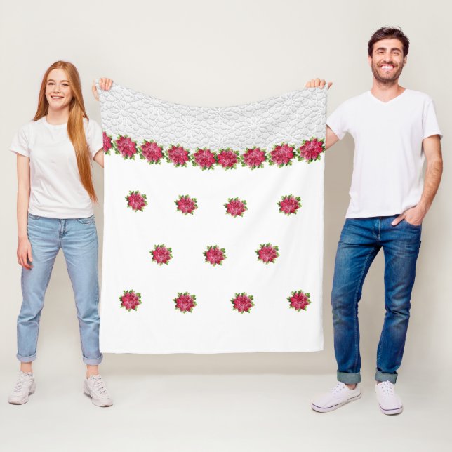 Blumen-Häkel-Fleece-Decke Fleecedecke (Beispiel)
