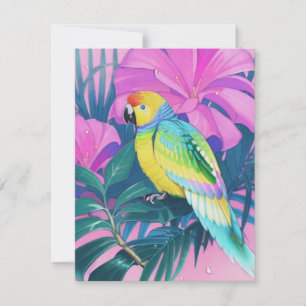 Blumen/Hawaiian/Tropisch/Papagei Feiertagskarte