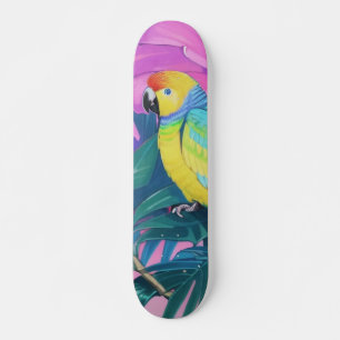 Blumen-/Hawaiianisch/Tropisch/Papagei  Skateboard