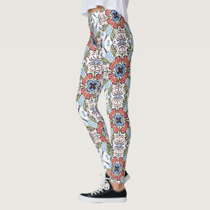 Blumen-Henna-Mandala-Bunte Leggings