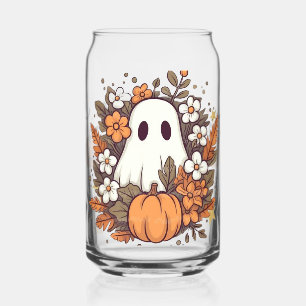 Blumen Herbst Geist & Kürbis Illustration Dosenglas