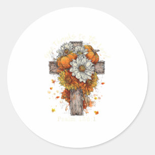 Blumen Herbst Herbst Kürbis Christlich Dank sagen  Runder Aufkleber