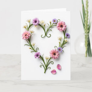 Blumen-Herz-Fotogrußkarte Karte
