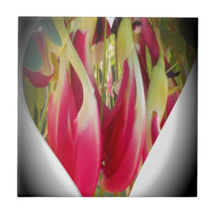 Blumen-Herz-Kunst-Druck Fliese
