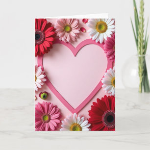 Blumen-Herz-Liebes-Grußkarte Karte