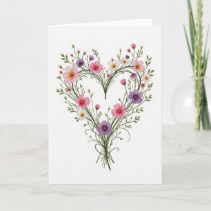 Blumen-Herz-Liebeskarte Karte
