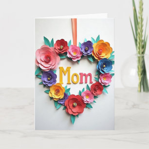 Blumen-Herz-Mama-Papierkarte Karte