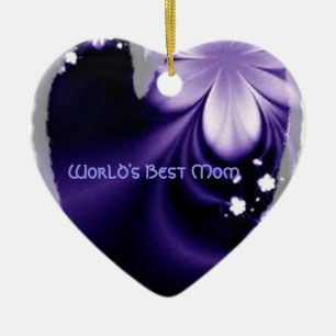 Blumen-Herzverzierung der Weltbesten Mammas lila Keramikornament