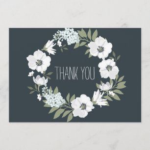 Blumen-Hochzeit-Dankeskarten Weiße Girlande Blumen Dankeskarte