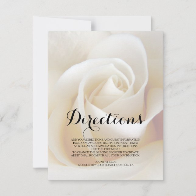 Blumen-Hochzeitswegbeschreibungen Einlegekarte Einladung (Vorderseite)