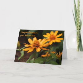Blumen-, hübsche orange Zinnias, Ruhestands-Karte Karte