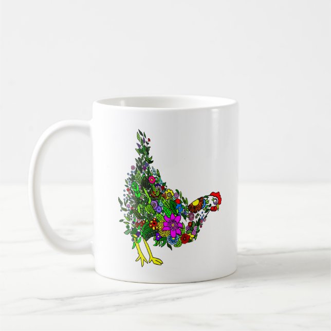 Blumen-Huhn-Kaffee-Tasse Kaffeetasse (Links)