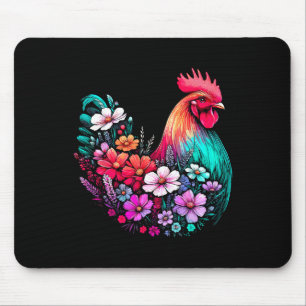 Blumen-Hühner-Mädchen-Blume Mousepad