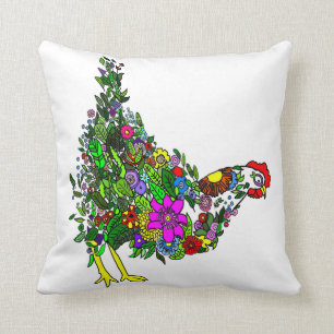 Blumen-Huhnthrow-Kissen Kissen