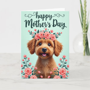 Blumen-Hund-Frohe-Mutter-Karte Karte
