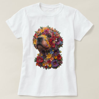 Blumen-Hund-T-Shirt | Süßes Blumen-Hund-Design T-Shirt