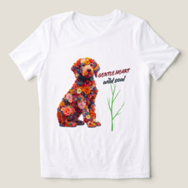Blumen-Hund-T-Shirt | Süßes Blumen-Hund-Design Tri-Blend Shirt
