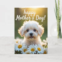 Blumen-Hunde-Geburtstagskarte
