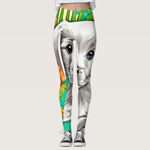 Blumen-Hundekunst Leggings