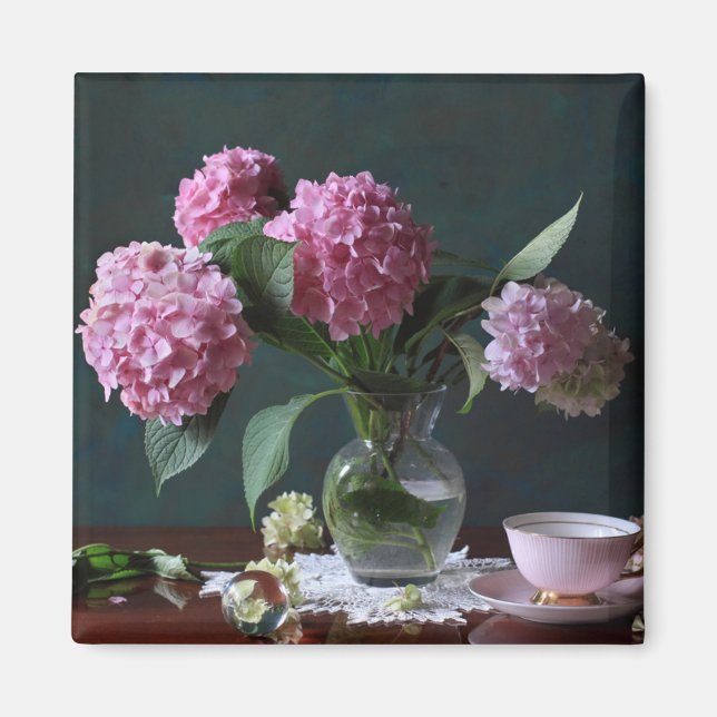 Blumen | Hydrangeas in Vase Magnet (Vorne)