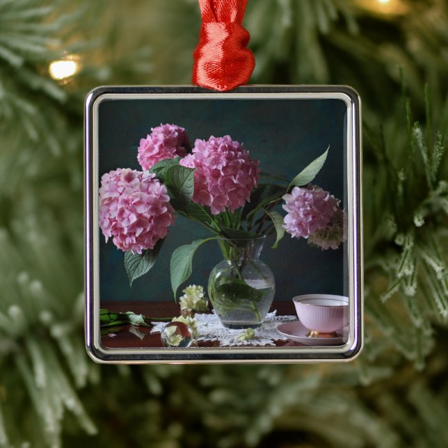 Blumen | Hydrangeas in Vase Ornament Aus Metall (Baum)