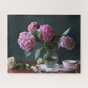 Blumen   Hydrangeas in Vase Puzzle