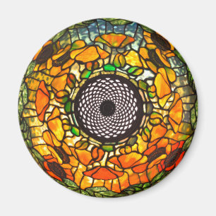 Blumen im Buntglas-Look im vintage Tiffany-Stil Magnet