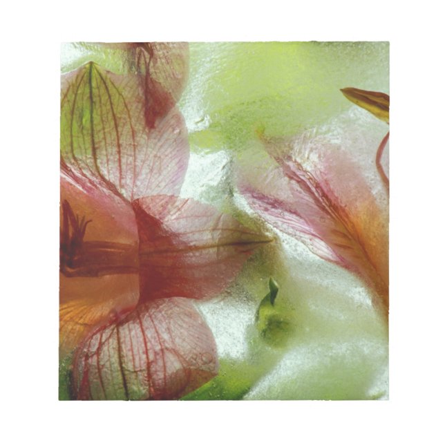 Blumen im Eis Notizblock (Vorderseite)
