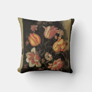 Blumen im Vasen, Vintage Barock Blumenvase Stillle Kissen