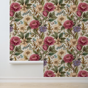 Blumen im Vintage-Antik-Stil Botanisch Tapete