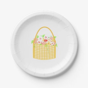 Blumen im Weidenkorb Pappteller