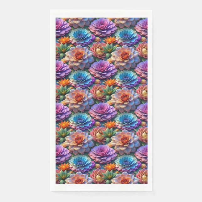 Blumen in 3D Serviette (Vorderseite)