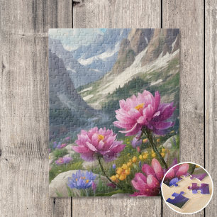 Blumen in den Bergen Puzzle