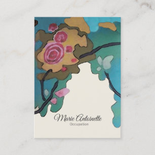 Blumen in den Watercolors PAPIER u. IN DEN Visitenkarte