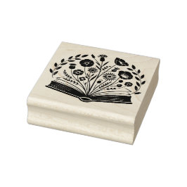 Blumen in einem Buch Gummistempel