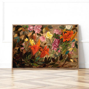 Blumen in einem Garten Poster