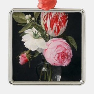 Blumen in einem Glasvase Ornament Aus Metall