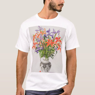 Blumen in einem Schwarzweiss-Krug T-Shirt