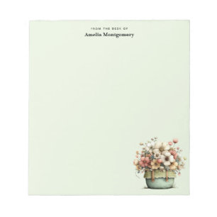 Blumen in einem Topf Gemütlich Shabby Cute Notizblock