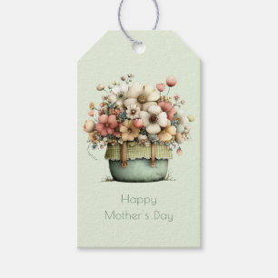 Blumen in einem Topf gemütlich süß zum Muttertag Geschenkanhänger