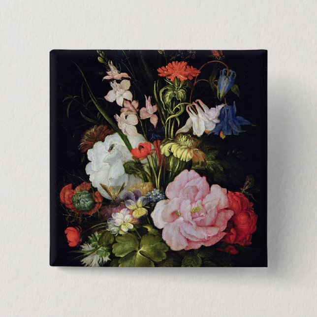 Blumen in einem Vase Button (Vorderseite)