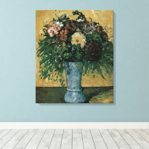 Blumen in einer blauen Vase von Paul Cezanne Vinta Leinwanddruck