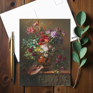 Blumen in einer griechischen Vase von Georgius van Postkarte