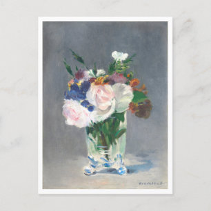 Blumen in einer Kristallvase von Edouard Manet Postkarte