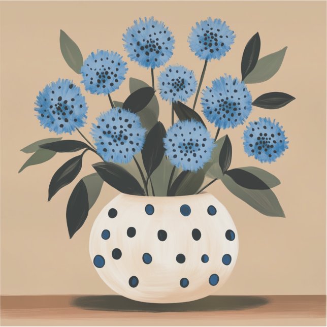 Blumen in einer Vasemit Punkten Aufkleber (Vorderseite)