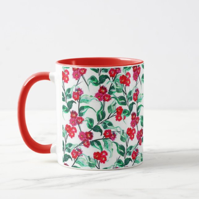Blumen in Rot Blumenmuster-56698 Tasse (Links)