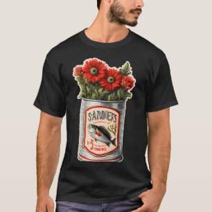 Blumen in Sardinenfisch-Dose-Rote Daisy Wild Flo T-Shirt